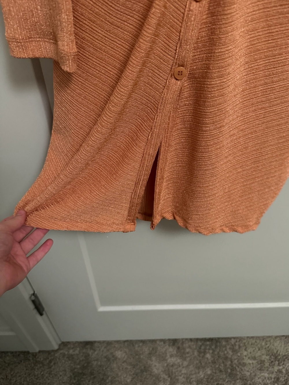 NA-KD Ruched Ribbed Button Front Mini Dress - Picture 6 of 7